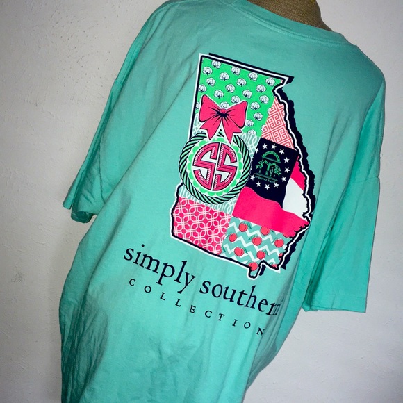 Simply Southern 100% cotton Georgia state T-shirt Sz 1X - Picture 3 of 4